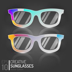 Digital Vintage Glasses Design Vector Elements Creative Retro Sunglasses Illustration