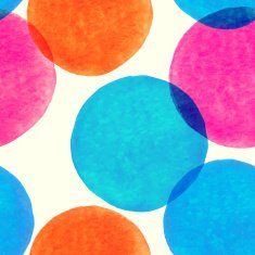 Seamless pattern with painted watercolor circles N2