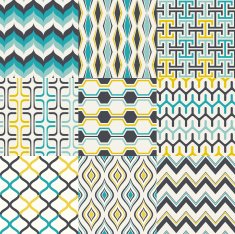 seamless retro geometric pattern set N3
