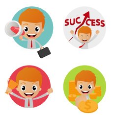 Set of funny character on business concept N2