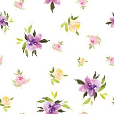Watercolor flower pattern N134