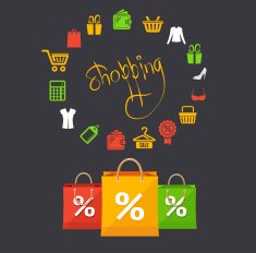 Vector shoppinng sale concept card