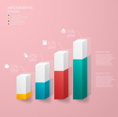 modern vector abstract bar chart infographic elements N5