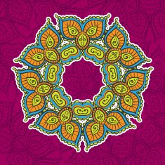 colored vintage circular pattern of indian
