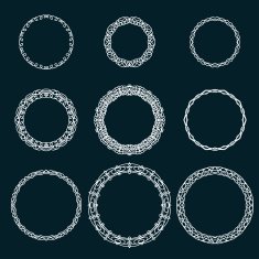 Abstract ornamental lace frames set for use in design