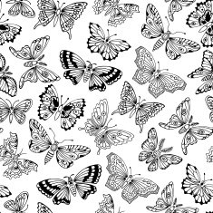 seamless pattern with decorative butterflies N16