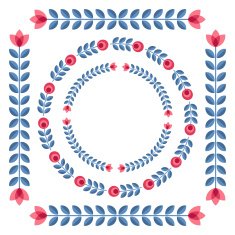Set of design elements - round floral frames N7