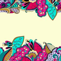 Seamless pattern background with abstract ornaments Hand draw illustration N8