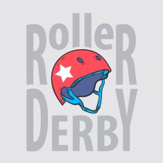Roller derby helmet typography t-shirt graphics vectors N3