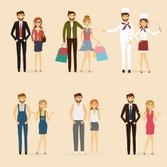 set of man and woman hipster style N2
