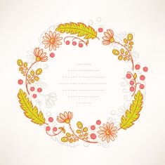 summer frame with flowers berries
