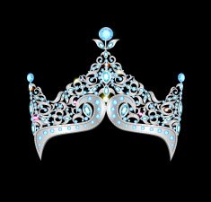 women silver crown on a black background