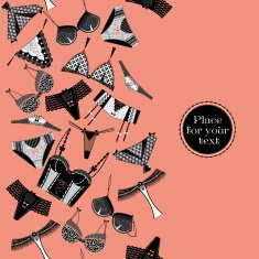 Retro poster with a woman lingerie Seamless background pattern