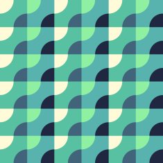 Retro Geometric Blue Pattern Vector seamless background