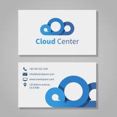 Cloud computing center business card template