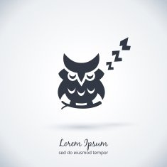 Sleeping owl logo Dream concept icon