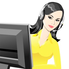 vector young beautiful girl telephone operator N10