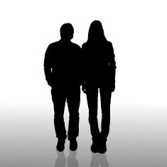 Vector silhouette of couple N60