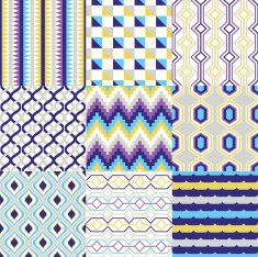 seamless geometric wallpaper pattern set N3