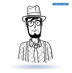 hipster style hand drawn illustration N43