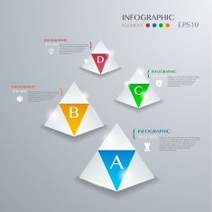 Infographic with white Triangle on the grey background