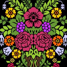 Damask floral pattern Royal wallpaper