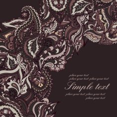 Card with Indian paisley pattern N2