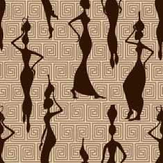 Seamless pattern of African women N2