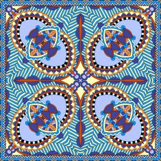 Traditional ornamental floral paisley bandanna N599