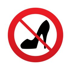No Women's shoe sign icon High heels shoe N2