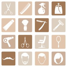 Vector Set of Barber Shop Icons N13