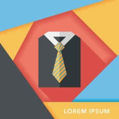 business shirt and tie flat icon with long shadow eps10 N32