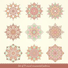 Set of nine ethnic mandalas