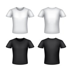 White man t-shirt template isolated vector