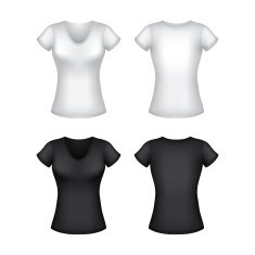 White woman's t-shirt template isolated vector