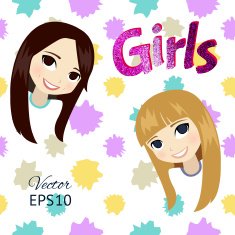 Vector Smiling Girls N2