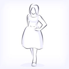 Contour of overweight elegant woman N5