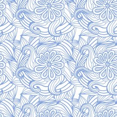 Abstract seamless pattern with flowers hair type Monochrome pri