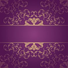 Purple vector baroque flowers background