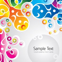 malty color floral retro card design with sample text