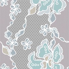 Lace fabric seamless pattern with abstarct flowers