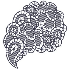 Vintage fashion lace paisley with abstract flowers