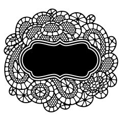 Vintage fashion lace frame with abstract flowers