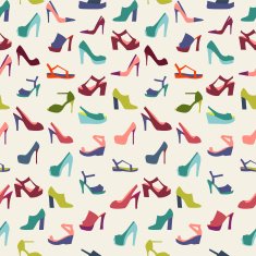 background Seamless of women's shoes with heels