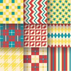 Set of seamless backgrounds with pattern striped chess checkered N14