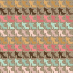 Seamless pattern with shoes in retro style