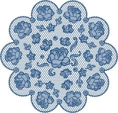 Vintage lace element ornamental flowers Vector texture
