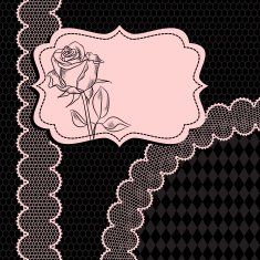 Vintage lace frame ornamental flowers Vector texture N3