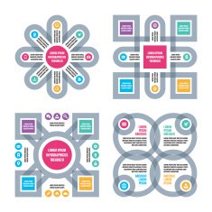 Four Infographic business concept vector schemes with icons