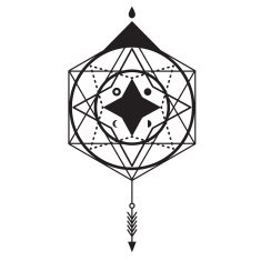 Trendy style geometric tattoo design